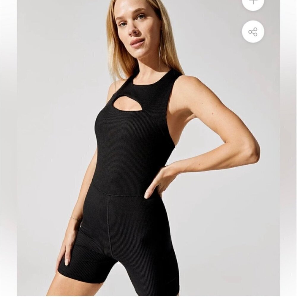 Carbon38 Cut Out Short Ribbed Onesie Romper XS